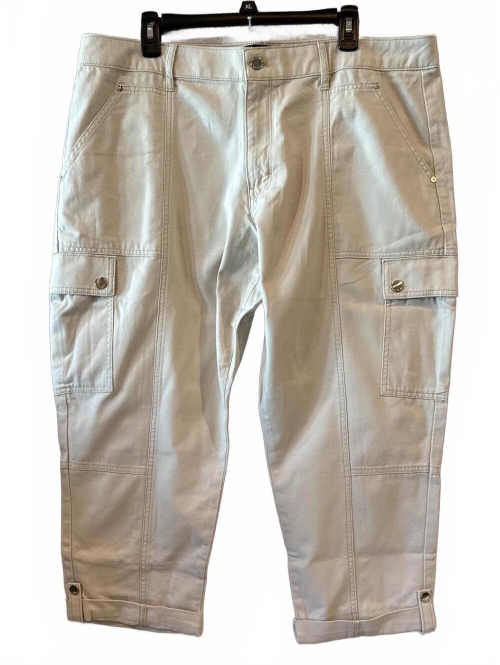 White House Black Market Pret Tapered Crop Pants Size 18S Pumice